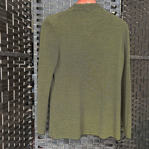 Exclusively Misook Womens Button Up Career Sweater Jacket Striped Green Size XS - Picture 9 of 9